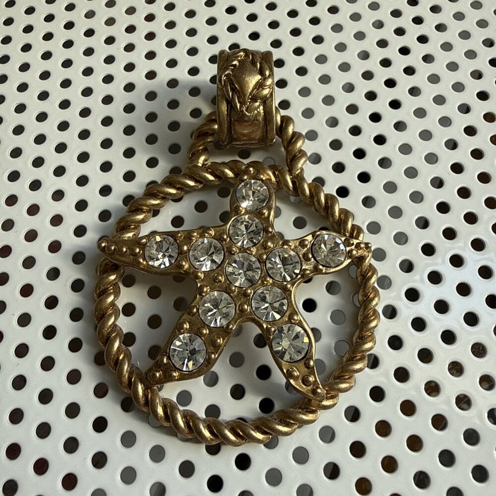 CAbi Starfish Pendant Only Gold Chunky Toggle Rhinestone Long